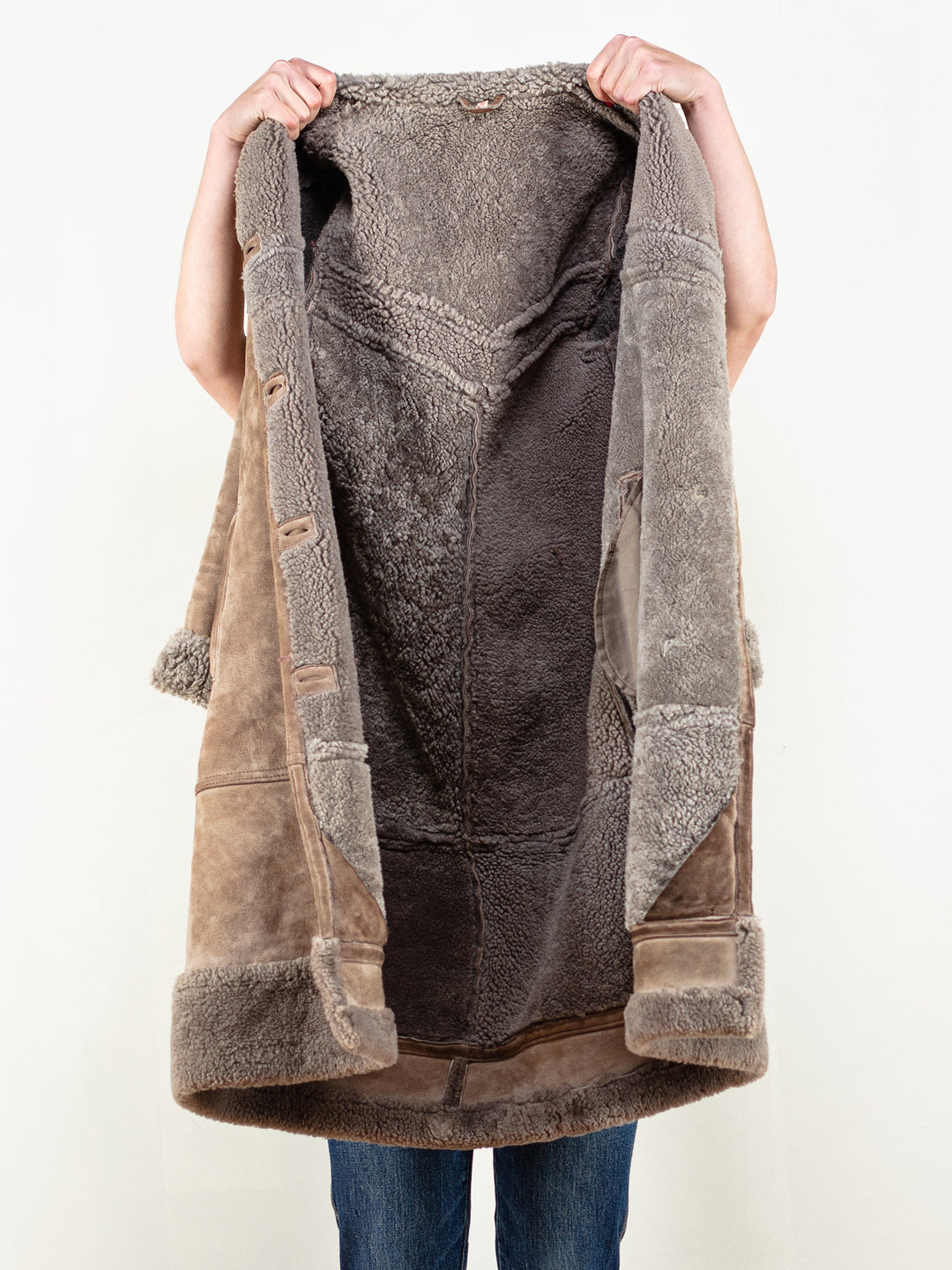 Vintage 70's Women Penny Lane Coat In Dark Beige - NorthernGrip