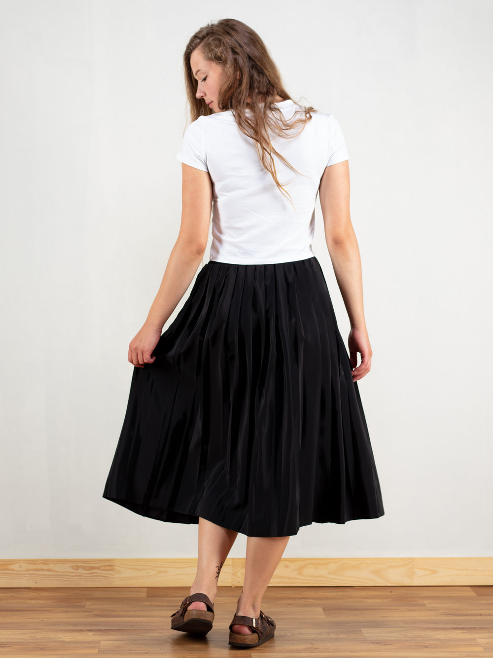 Vintage 70's Black Pleated Women Skirt - NorthernGrip
