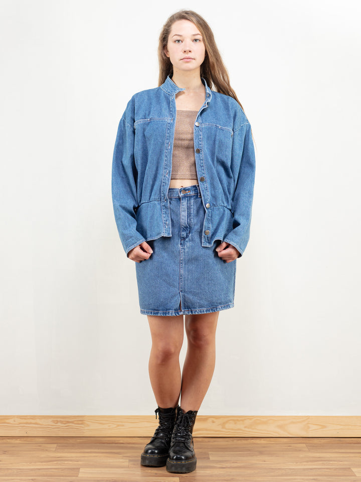 Vintage 90's Women Denim Skirt Set - NorthernGrip