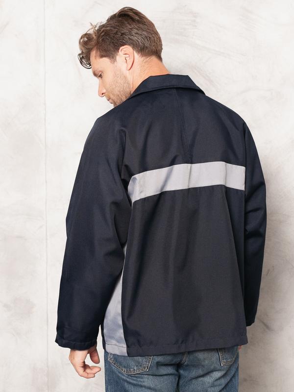 Vintage 2000's Men Dark Blue Bomber Jacket - NorthernGrip