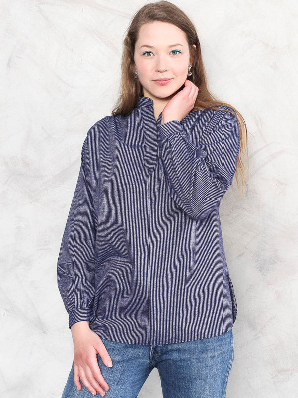 Vintage 70's Striped Smock Shirt - NorthernGrip