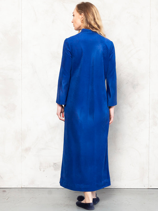 Vintage 90's Blue Velvety Women Robe - NorthernGrip