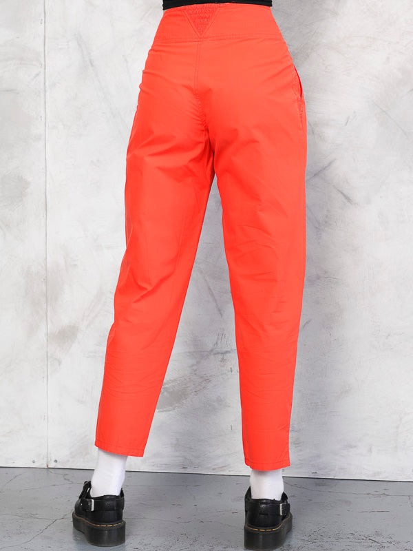 Vintage Women 80's Orange Tapered Trousers - NorthernGrip