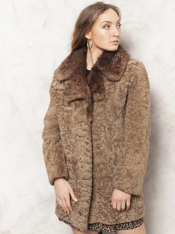 Vintage 80's Women Brown Fur Coat - NorthernGrip
