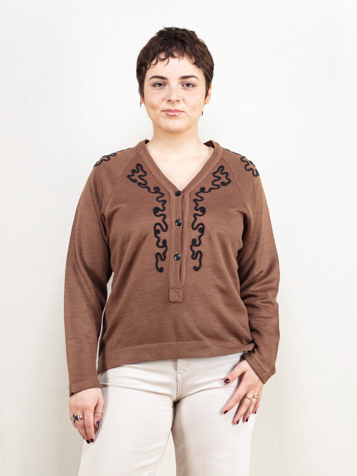 Vintage 70's Women Brown Sweater - NorthernGrip