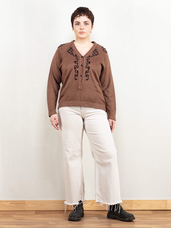 Vintage 70's Women Brown Sweater - NorthernGrip