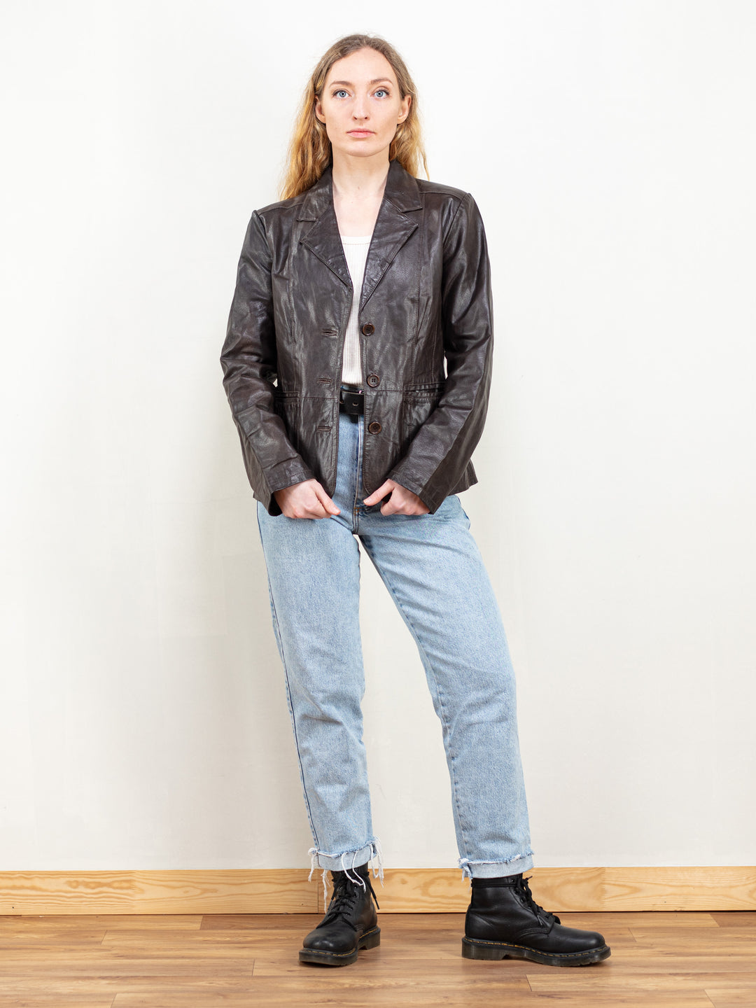 Vintage 90's Women Brown Leather Jacket - NorthernGrip
