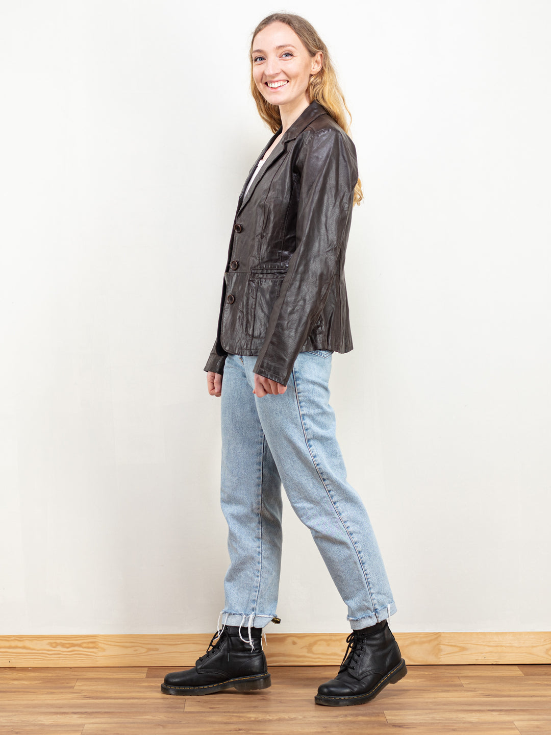 Vintage 90's Women Brown Leather Jacket - NorthernGrip