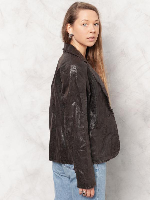Vintage 80's Textured Leather Jacket - NorthernGrip