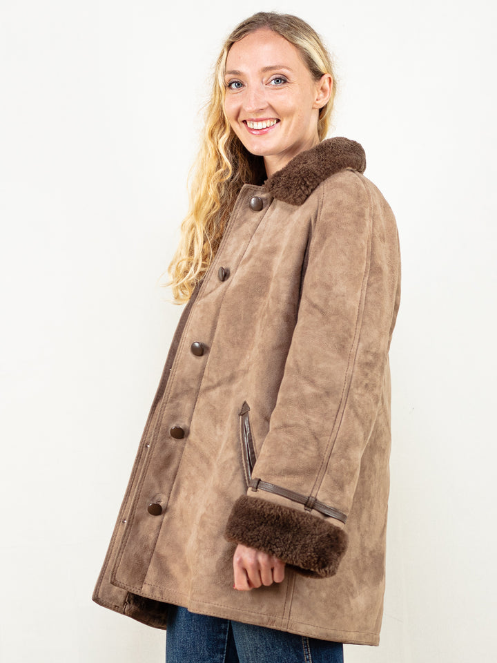 Vintage 70's Women Penny Lane Coat in Brown - NorthernGrip