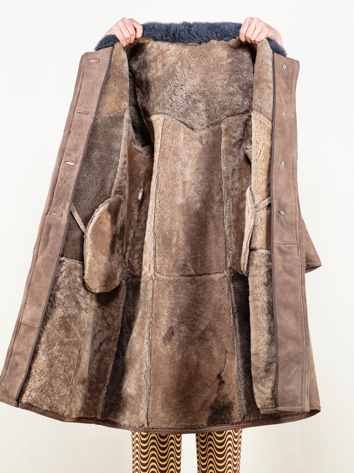 Vintage 70's Women Penny Lane Coat in Brown - NorthernGrip