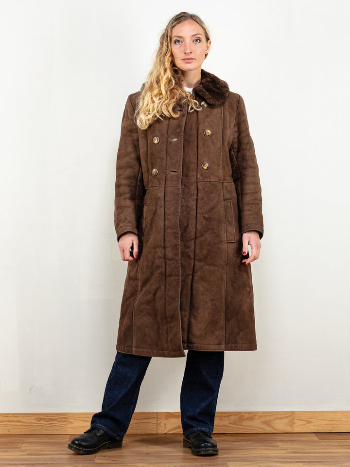 Vintage 70's Women Penny Lane Coat in Brown - NorthernGrip