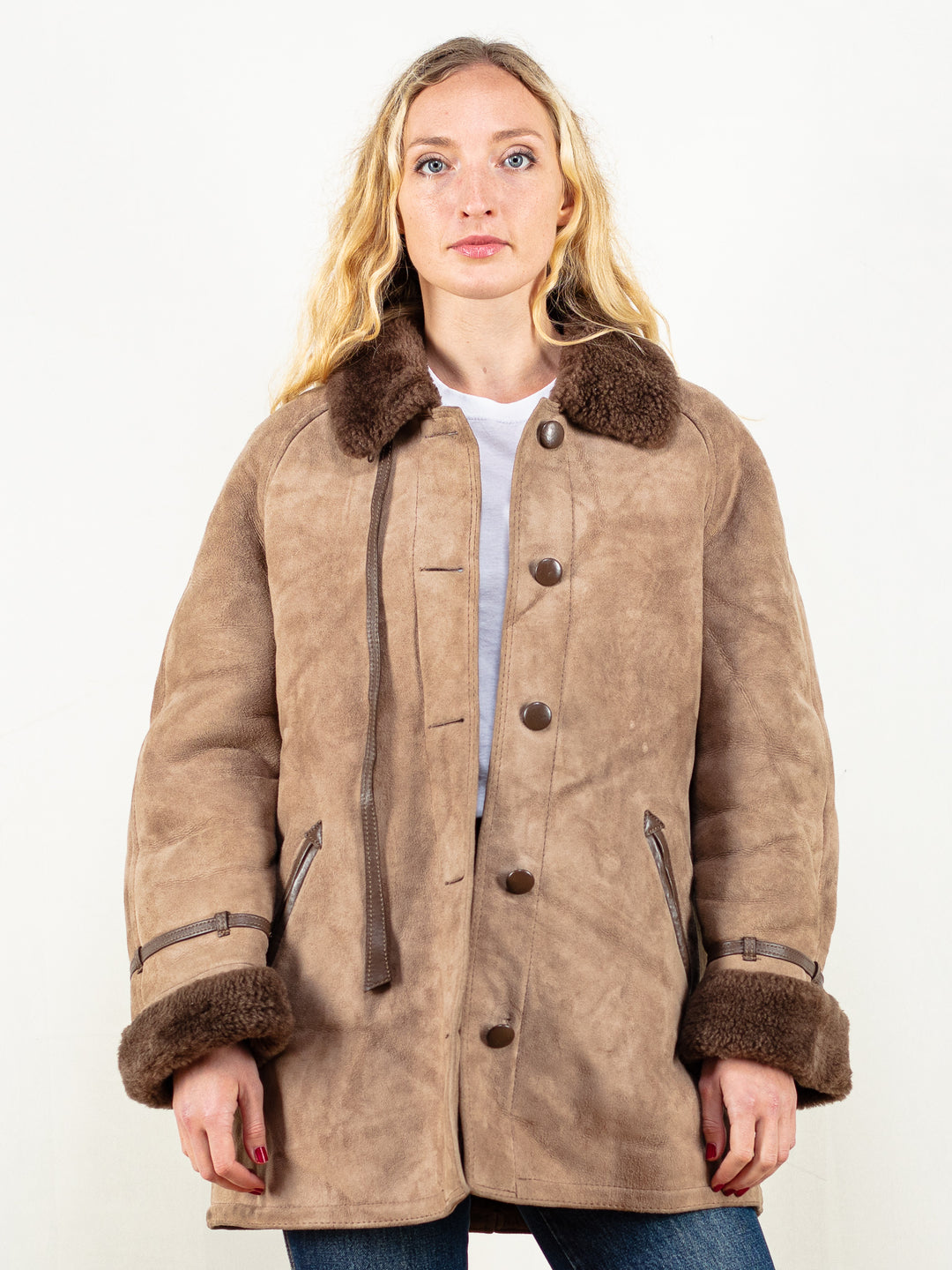 Vintage 70's Women Penny Lane Coat in Brown - NorthernGrip