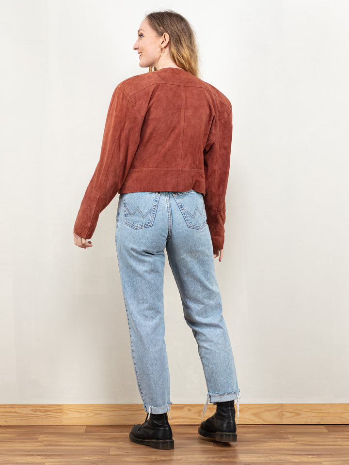 Vintage 80's Women Suede Crop Jacket - NorthernGrip