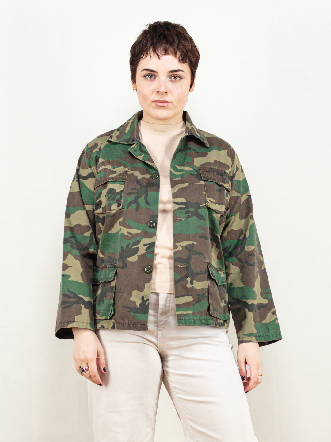 Vintage 80's Women Camouflage Jacket - NorthernGrip