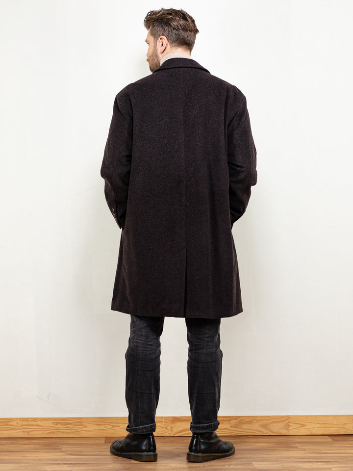 Vintage 80's Men Cashmere Blend Coat in Grey - NorthernGrip