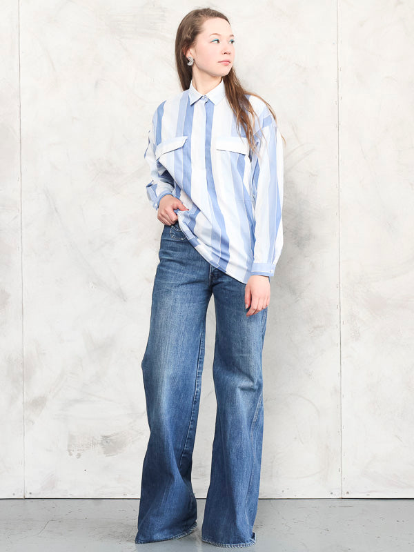 Vintage 80's Women Striped Shirt - NorthernGrip