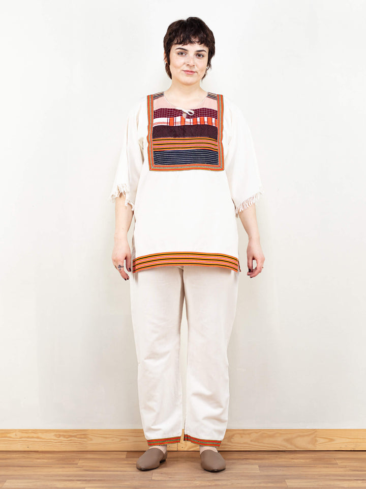 Vintage 70's Women Cotton Pantsuit - NorthernGrip
