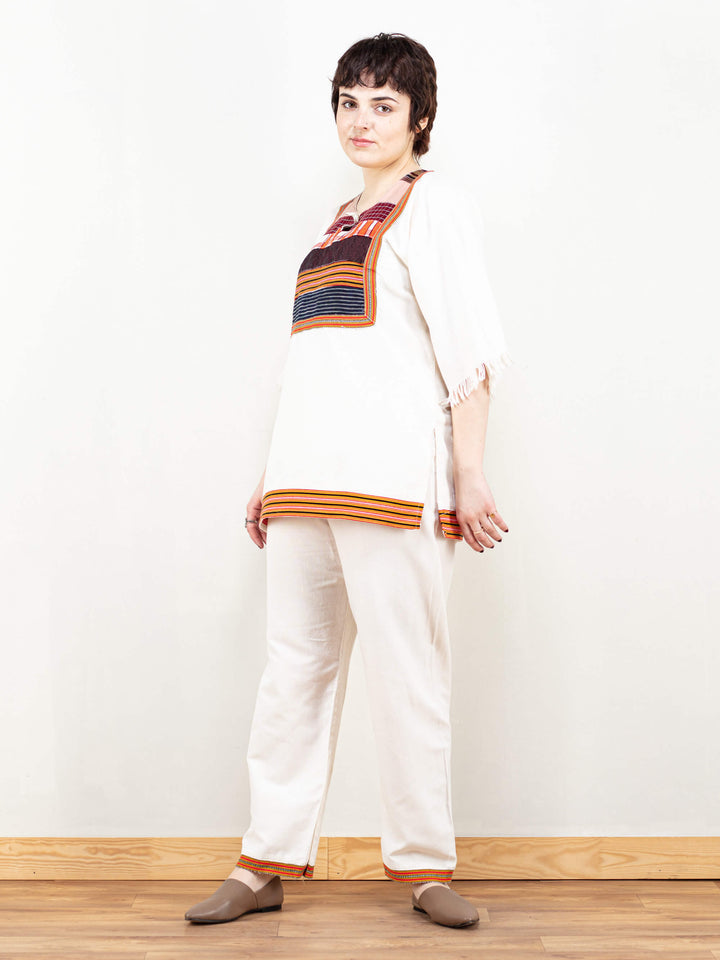 Vintage 70's Women Cotton Pantsuit - NorthernGrip
