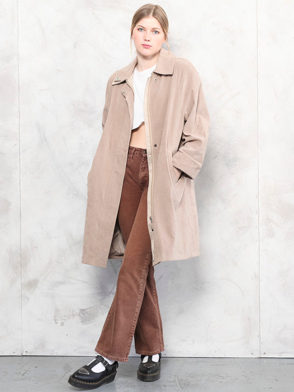 Vintage 80's Women Lightweight Coat in Beige - NorthernGrip