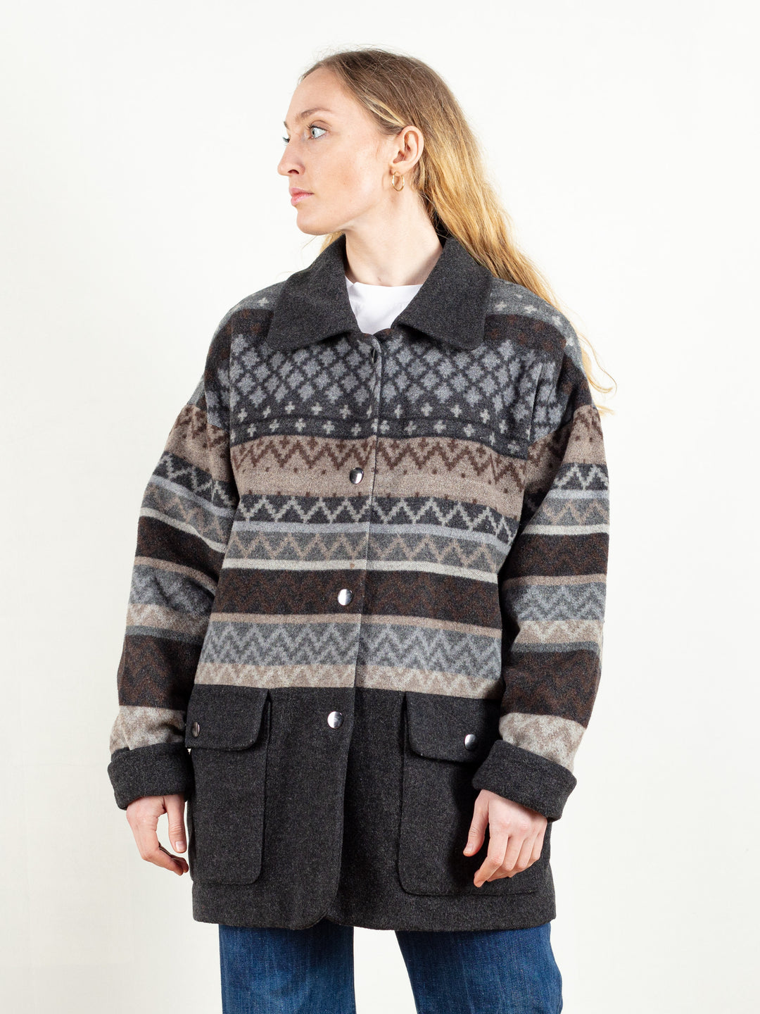 Vintage 80's Women Wool Blend Coat - NorthernGrip