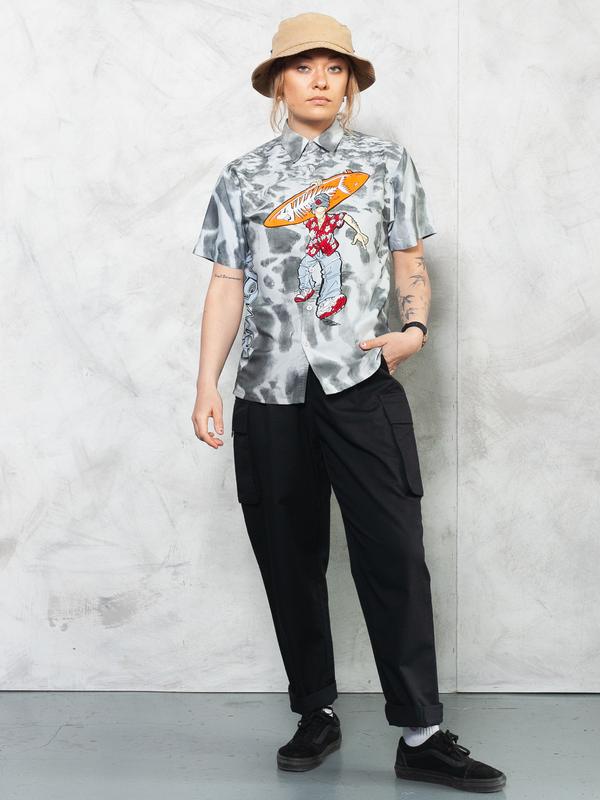 Vintage 90's Grey Surfer Shirt - NorthernGrip