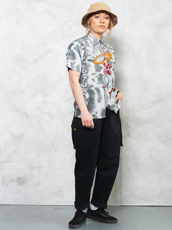 Vintage 90's Grey Surfer Shirt - NorthernGrip
