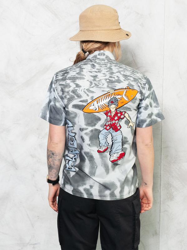 Vintage 90's Grey Surfer Shirt - NorthernGrip