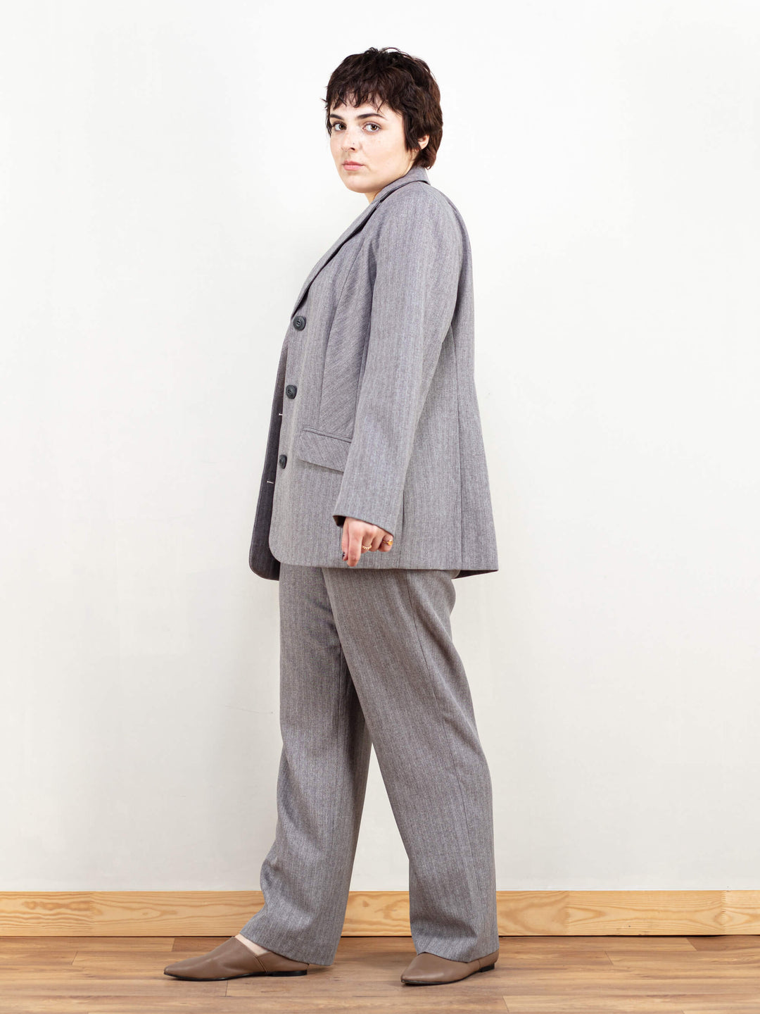 Vintage 90's Women Gray Pantsuit - NorthernGrip