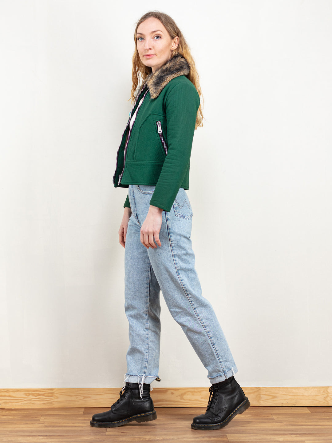 Vintage 70's Women Green Textured Jacket - NorthernGrip