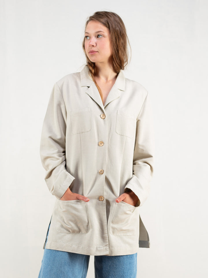 Vintage 90's Grey Women Blazer Jacket - NorthernGrip