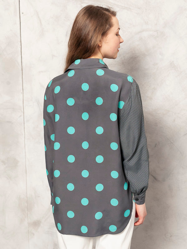 Vintage 80's Polka Dot Women Blouse - NorthernGrip