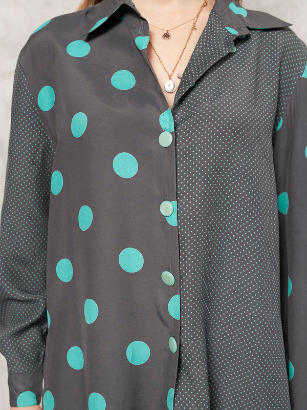 Vintage 80's Polka Dot Women Blouse - NorthernGrip