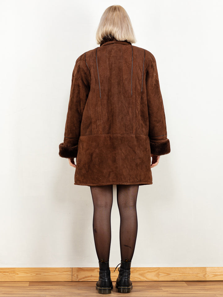Vintage 80's Women Hide Society Sheepskin Coat - NorthernGrip
