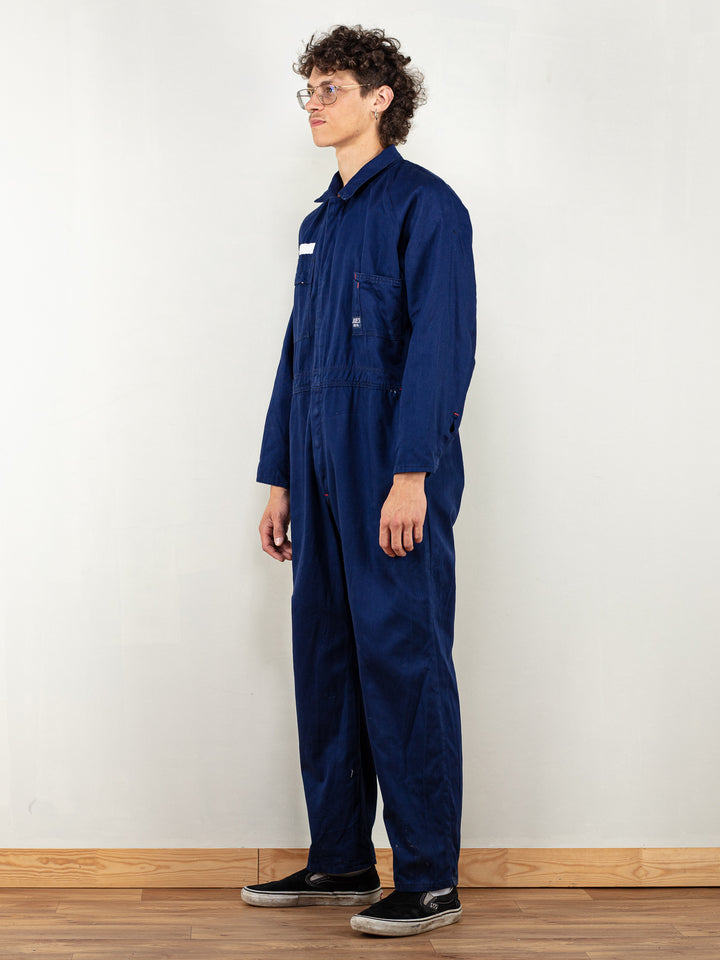 Vintage 80's Men Indigo Blue Boiler Suit - NorthernGrip
