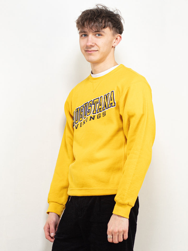Vintage 90's Augustana Vikings Sweatshirt in Yellow - NorthernGrip