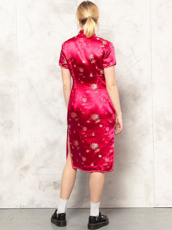 Vintage 90's Women Cheongsam Purple Dress - NorthernGrip