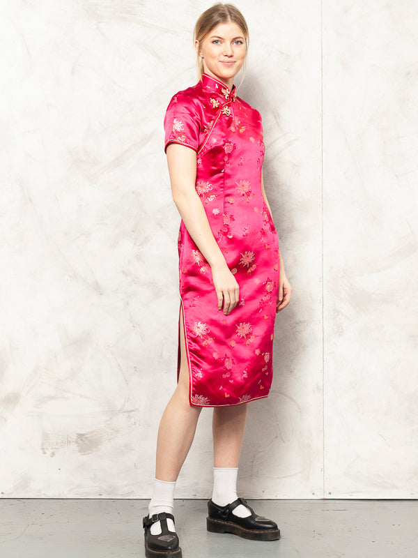 Vintage 90's Women Cheongsam Purple Dress - NorthernGrip