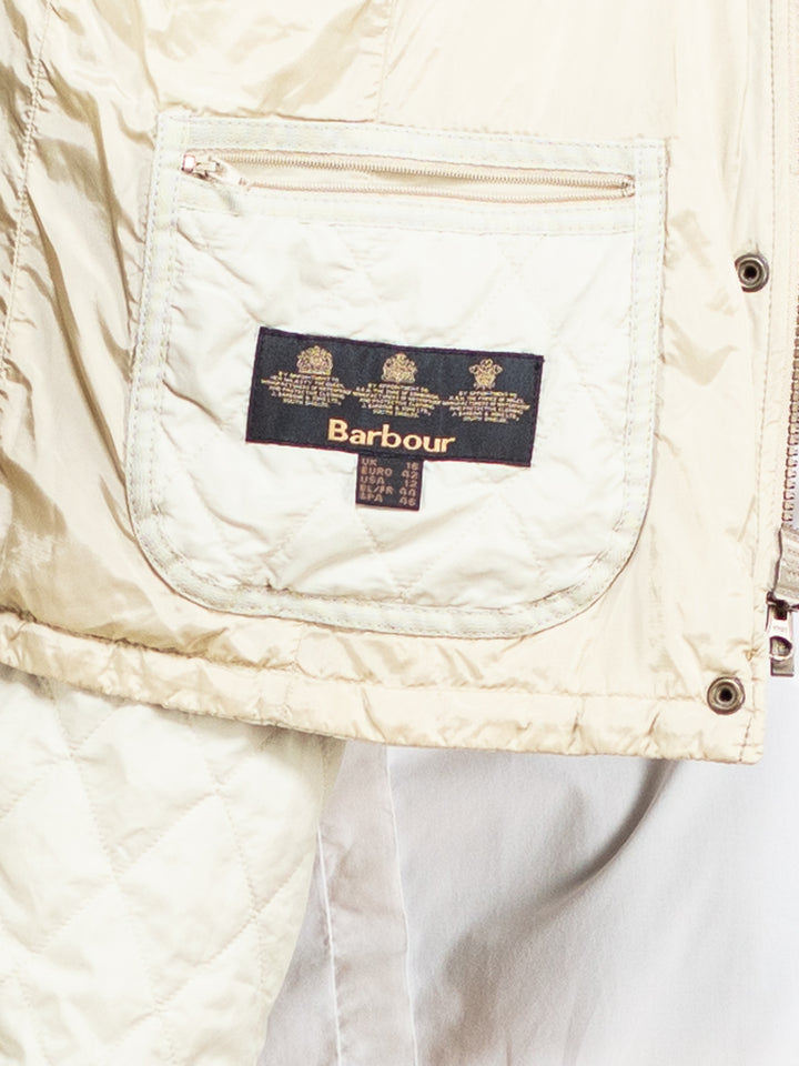 Vintage 00's Women BARBOUR Quilted Jacket in Off White - NorthernGrip