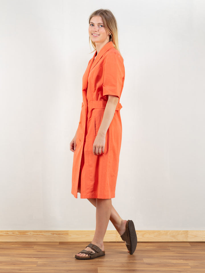 Vintage 80's Women Orange Dress - NorthernGrip