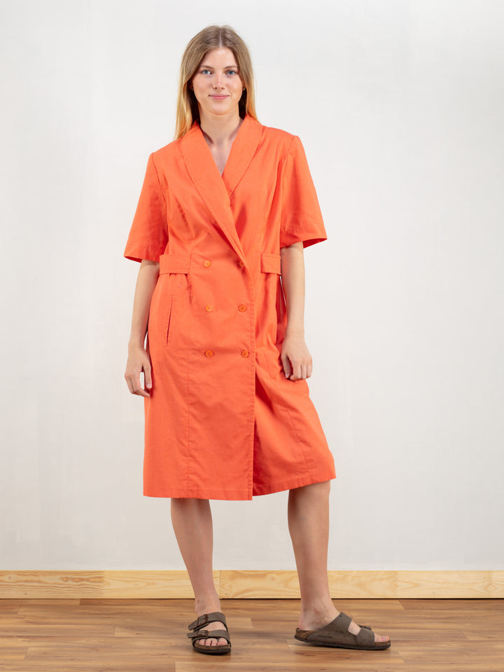 Vintage 80's Women Orange Dress - NorthernGrip