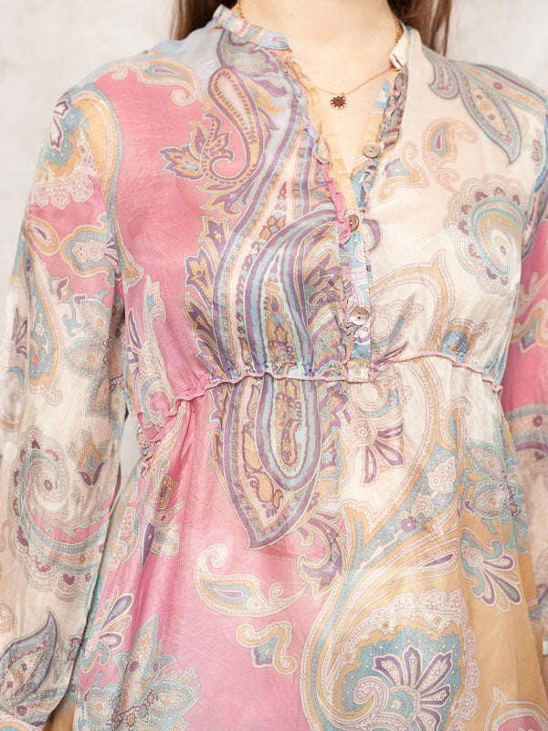 Vintage 90's Women SEIDENSTICKER Patterned Silk Tunic - NorthernGrip