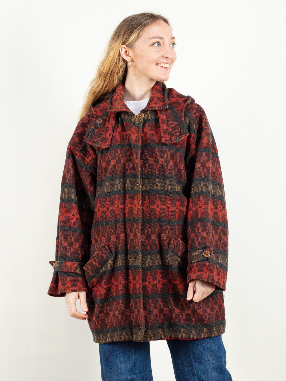 Vintage 80's Women Patterned Coat - NorthernGrip