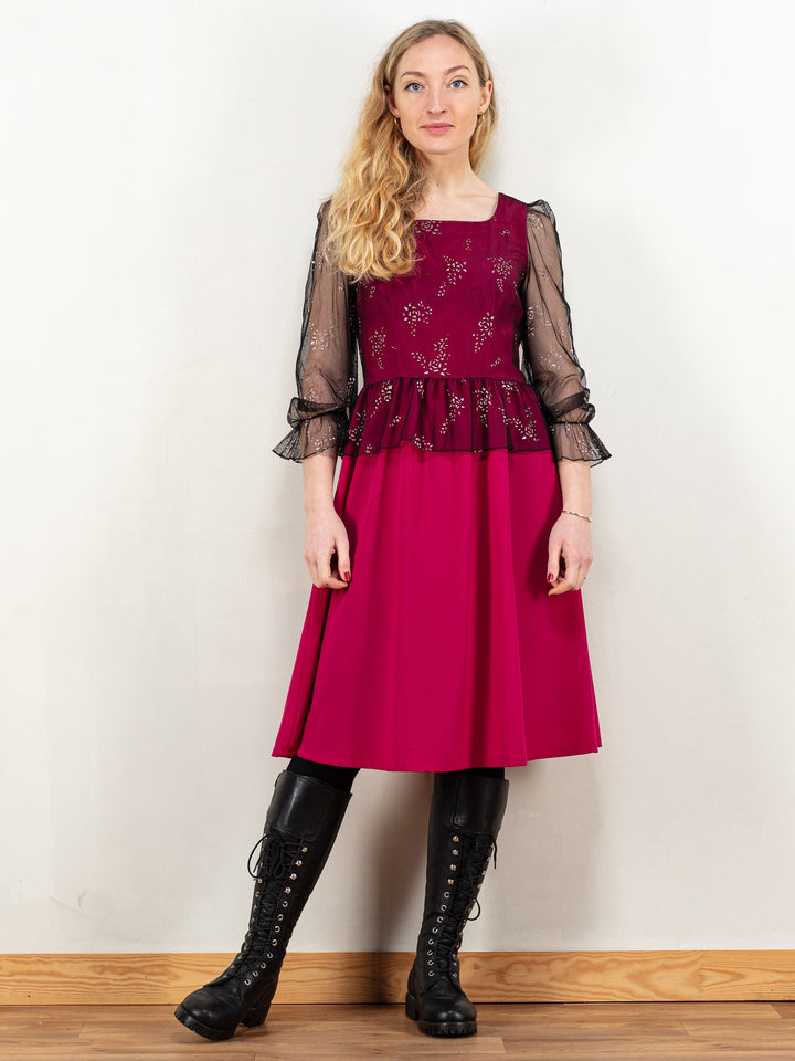Vintage 80's Women Prom Dress in Pink - NorthernGrip