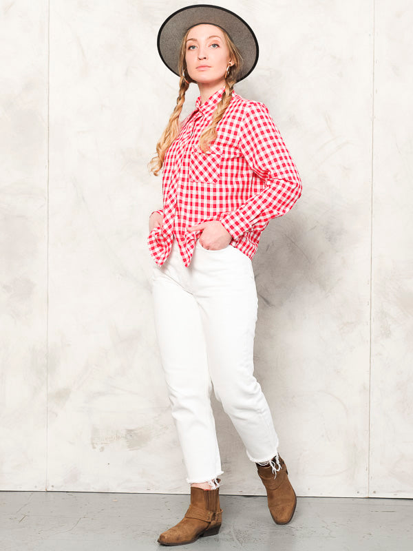 Vintage 90's Pink Plaid Shirt Women - NorthernGrip