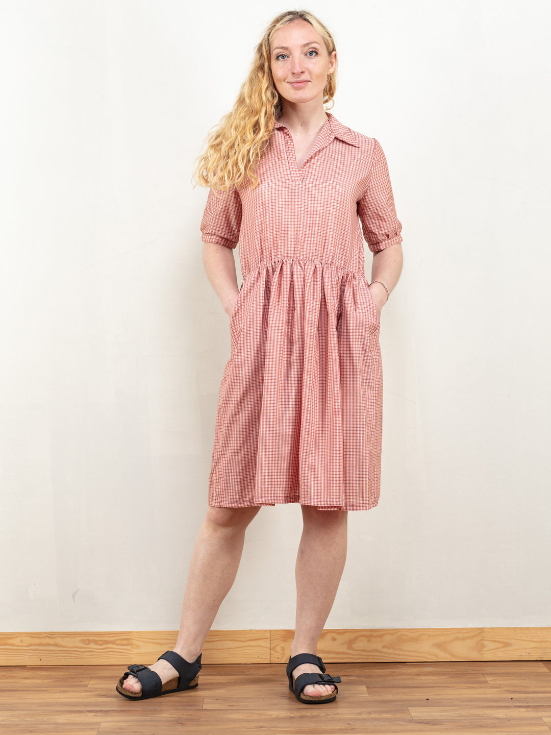 Vintage 70's Women Plaid Mini Dress - NorthernGrip