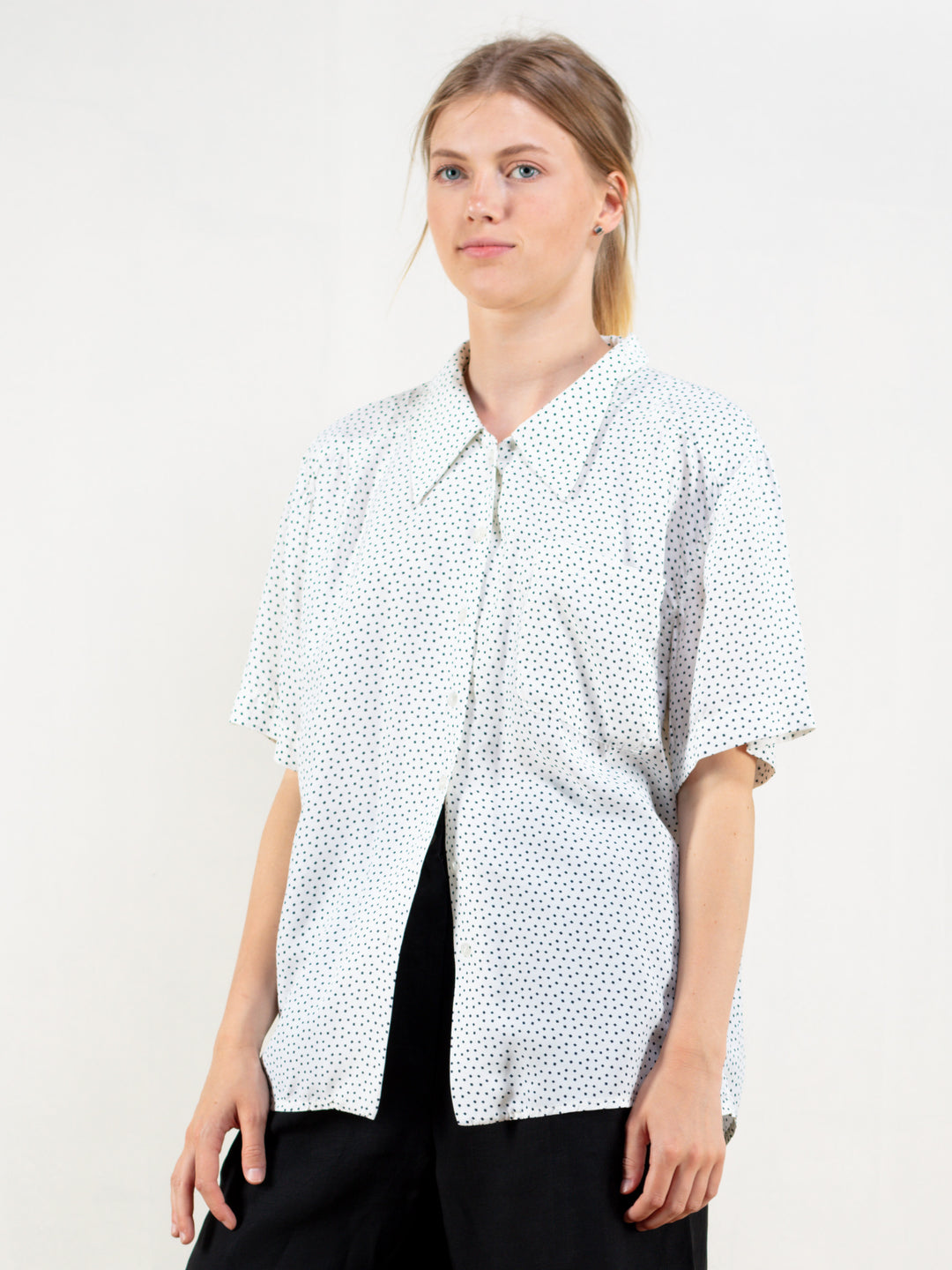 Vintage 70's Women Monochrome Blouse - NorthernGrip