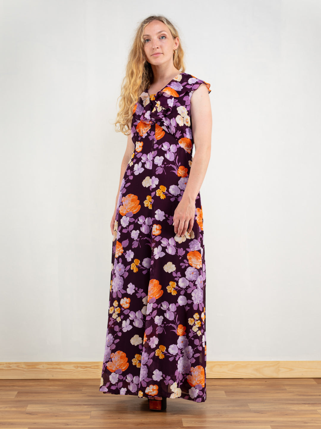Vintage 70's Women Floral Maxi Dress - NorthernGrip