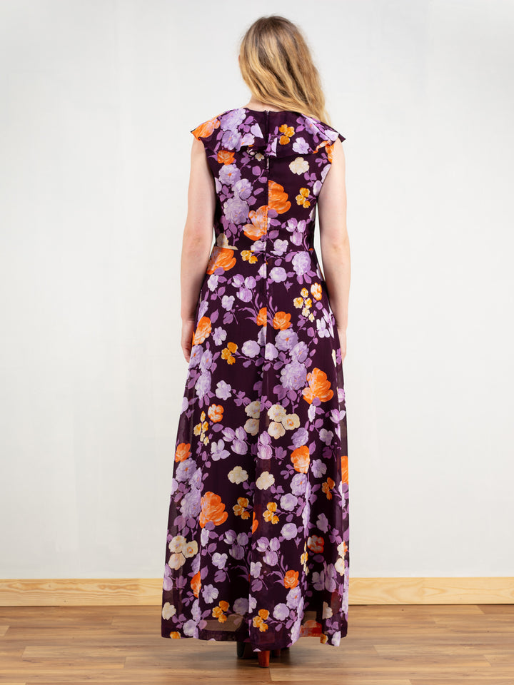 Vintage 70's Women Floral Maxi Dress - NorthernGrip