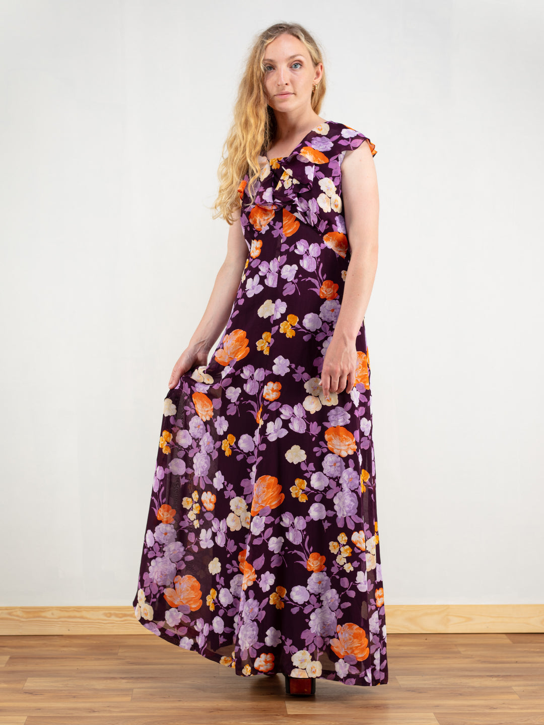 Vintage 70's Women Floral Maxi Dress - NorthernGrip